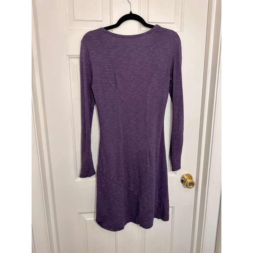 Horny Toad Womens Purple V-Neck Long Sleeve Asymmetrical Seam Knit Dress XS - Picture 4 of 5